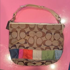 Coach Colorblock Patchwork Shoulder Bag